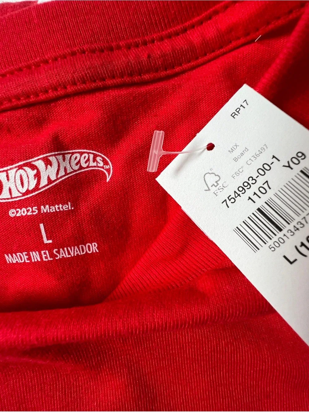 NWT Hot Wheels Boys Graphic T-Shirt Red Size L (10-12) Race Car Graphic Tee